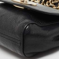 Mulberry Black Leather Mini Lily Chain Crossbody Bag