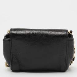 Mulberry Black Leather Mini Lily Chain Crossbody Bag