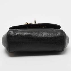 Mulberry Black Leather Mini Lily Chain Crossbody Bag