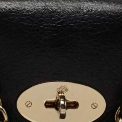 Mulberry Black Leather Mini Lily Chain Crossbody Bag
