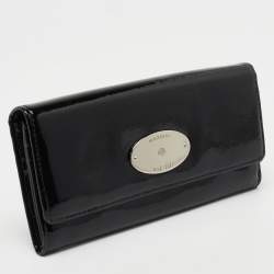 Mulberry Black Patent Leather Continental Wallet