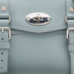 Pre Owned Mulberry Pastel Blue Leather Mini Alexa Top Handle Bag