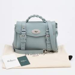 Pre Owned Mulberry Pastel Blue Leather Mini Alexa Top Handle Bag