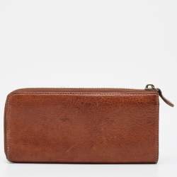 Mulberry Brown Leather Zip Continental Wallet