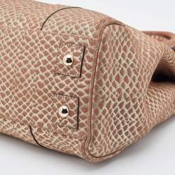 Mulberry Metallic Gold/Beige Snake Embossed Suede Bayswater Satchel