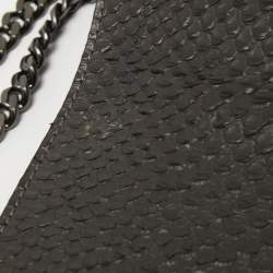 Mulberry Black Python Embossed Leather Delphine Chain Shoulder Bag