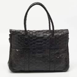 Mulberry Black Python Embossed Leather Bayswater Satchel