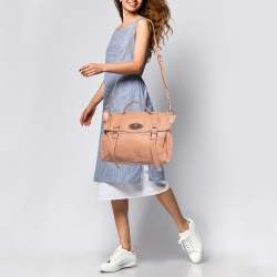 Mulberry Peach Leather Oversized Alexa Satchel