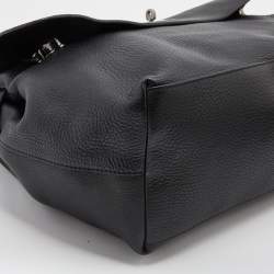 Mulberry Black Leather Flap Top Handle Bag
