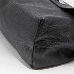 Mulberry Black Leather Flap Top Handle Bag