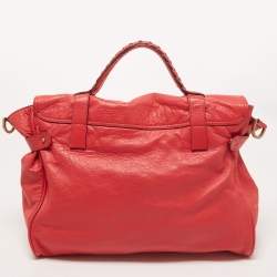 Pre Owned Mulberry Pink Leather Oversized Alexa Satchel Bag