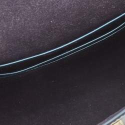 Pre Owned Mulberry Metallic Blue Patent Leather Mini Lily Crossbody Bag