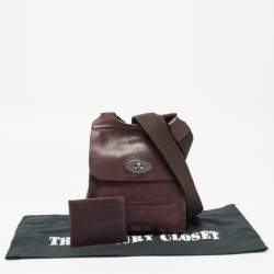 Pre Owned Mulberry Burgundy Leather Antony Messenger Bag