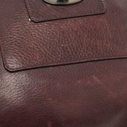 Pre Owned Mulberry Burgundy Leather Antony Messenger Bag