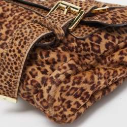 Pre Owned Mulberry Brown Leopard Print Calf Hair Alexa Crossbody Bag