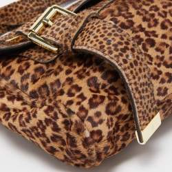 Pre Owned Mulberry Brown Leopard Print Calf Hair Alexa Crossbody Bag