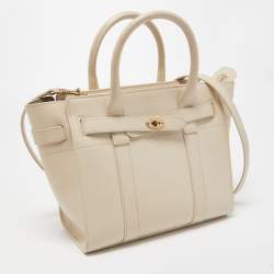 Pre Owned Mulberry Cream Leather Mini Bayswater Tote