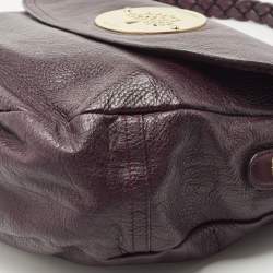 Mulberry Burgundy Grained Leather Daria Shoulder Bag