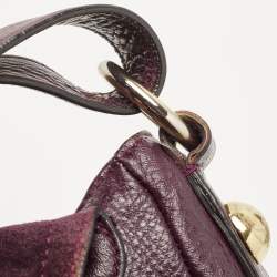 Mulberry Burgundy Grained Leather Daria Shoulder Bag