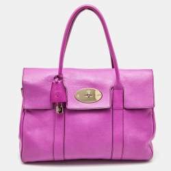Mulberry Purple Leather Bayswater Satchel