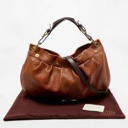 Pre Owned Mulberry Brown/Dark Brown Grained Leather Mitzy Hobo