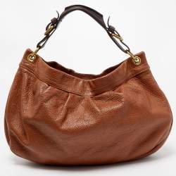 Pre Owned Mulberry Brown/Dark Brown Grained Leather Mitzy Hobo