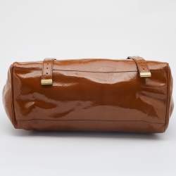 Mulberry Tan Patent Leather Oversized Alexa Satchel