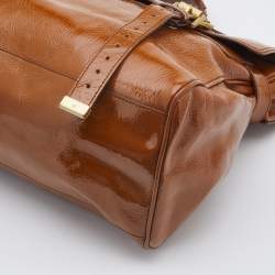 Mulberry Tan Patent Leather Oversized Alexa Satchel