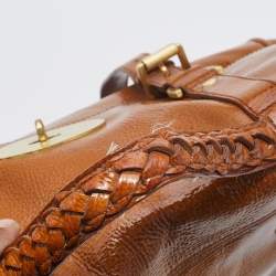 Mulberry Tan Patent Leather Oversized Alexa Satchel
