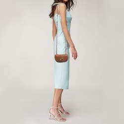 Mulberry Brown Python Embossed Leather Mini Lily Crossbody Bag