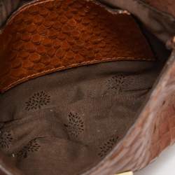 Mulberry Brown Python Embossed Leather Mini Lily Crossbody Bag