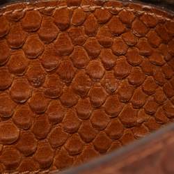 Mulberry Brown Python Embossed Leather Mini Lily Crossbody Bag