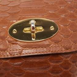 Mulberry Brown Python Embossed Leather Mini Lily Crossbody Bag