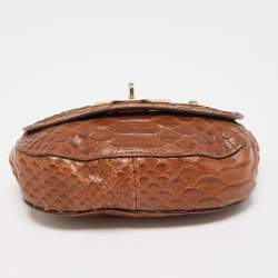 Mulberry Brown Python Embossed Leather Mini Lily Crossbody Bag