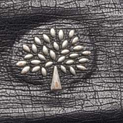Mulberry Black Textured Leather Mila Zip Around Wallet