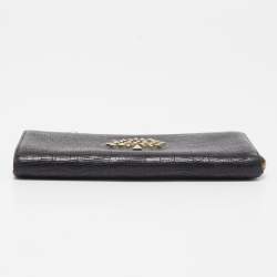 Mulberry Black Textured Leather Mila Zip Around Wallet
