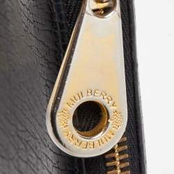 Mulberry Black Textured Leather Mila Zip Around Wallet