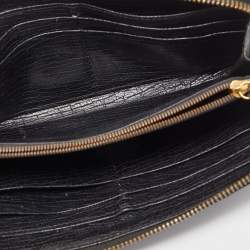 Mulberry Black Textured Leather Mila Zip Around Wallet