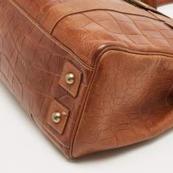 Pre Owned Mulberry Brown Croc Embossed Leather Bayswater Satchel