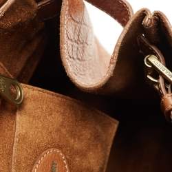 Pre Owned Mulberry Brown Croc Embossed Leather Bayswater Satchel