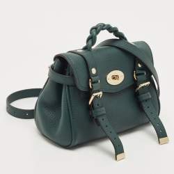 Pre Owned Mulberry Green Leather Mini Alexa Top Handle Bag