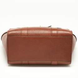 Pre Owned Mulberry Tan Grained Leather Small Zipped Bayswater Tote