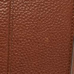 Pre Owned Mulberry Tan Grained Leather Small Zipped Bayswater Tote