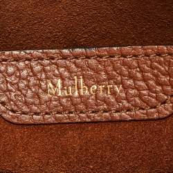 Pre Owned Mulberry Tan Grained Leather Small Zipped Bayswater Tote