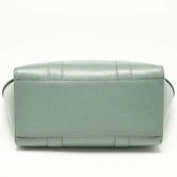 Pre Owned Mulberry Antique Blue Grained Leather Small Zipped Bayswater Tote