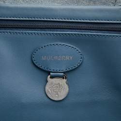 Pre Owned Mulberry Steel Blue Leather Blossom Tote