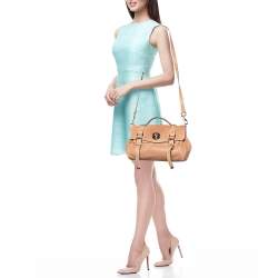 Pre Owned Mulberry Beige Leather Teddy Alexa Satchel