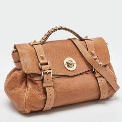 Pre Owned Mulberry Beige Leather Teddy Alexa Satchel