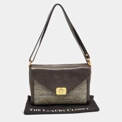 Pre Owned Mulberry Navy Blue/Denim and Leather Delphie Duo Flap Shoulder Bag