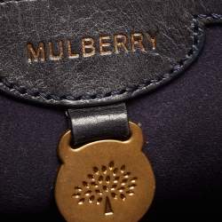 Pre Owned Mulberry Navy Blue/Denim and Leather Delphie Duo Flap Shoulder Bag